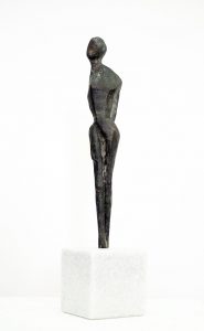Bronze-Skulptur auf Stein Dame, abstrakt