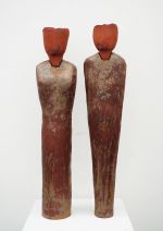 Paar in rot - Gartenkeramik
