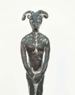 Bronze-Skulptur Frauenkörper mit Tierkopf